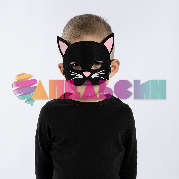 Маска Котик черный /фетр 6230935