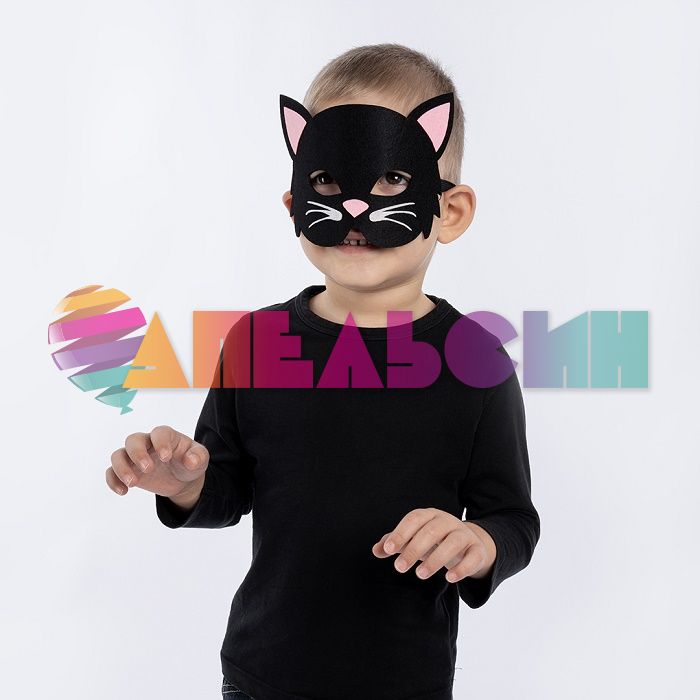 Маска Котик черный /фетр 6230935