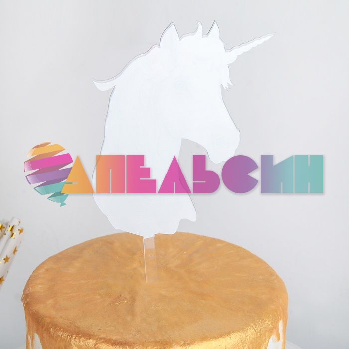 Топпер Единорог с розами 12х19см 4622273