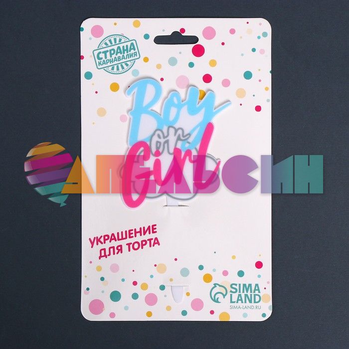 Топпер Boy or Girl 12х19см акрил 7917313