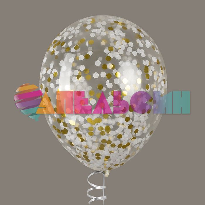 Конфетти Золотой МИКС круг 1см тишью 50гр 6015221