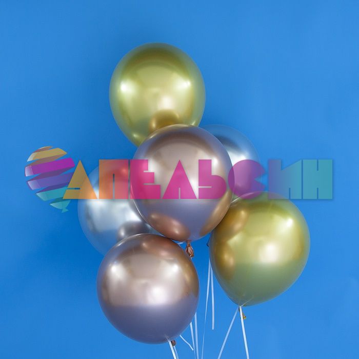 Шар хром Ассорти Д12"/30см Делюкс 50шт/уп (Китай) 611111