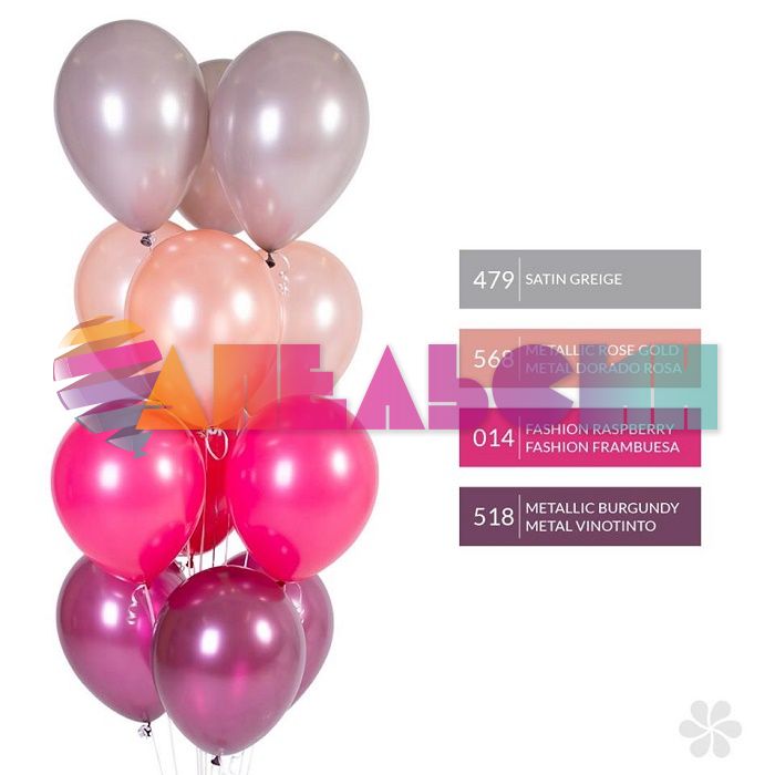Шар металлик Розовое золото S12"/30см (568) Rose Gold 12шт/уп (Колумбия) 124384