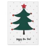 Открытка Happy New Year 10х15см с деревянным элементом и конвертом А-00201