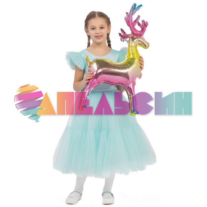 Шар ХОД Олень радужный Е32"/81см (Китай) воздух 1208-0763