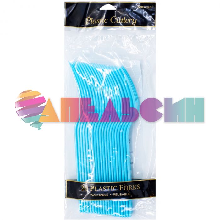 Вилка Голубой Caribbean Blue 20шт/уп пластик 1502-3252