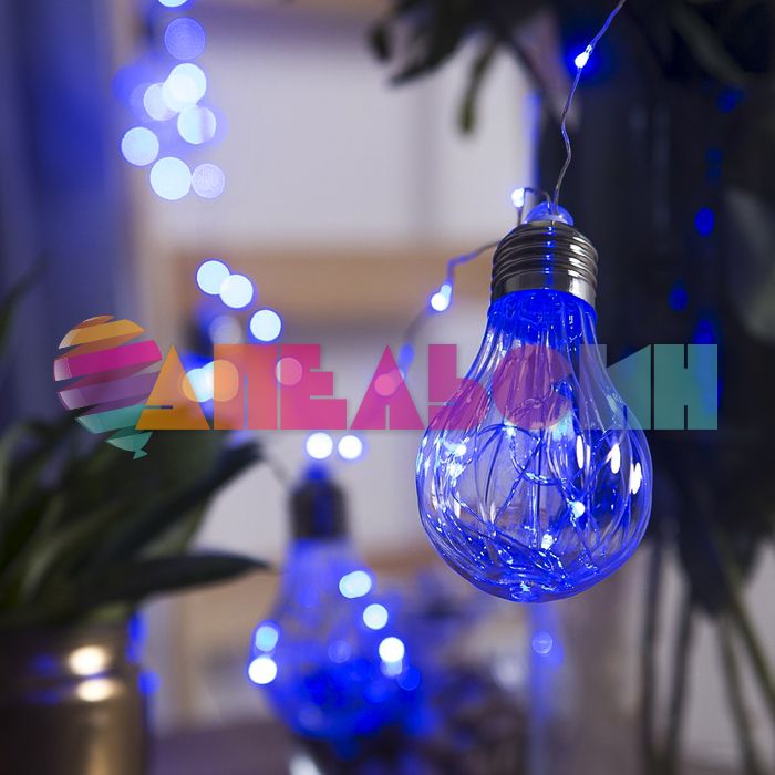 ЭГ нить 3,5м Лампа синий 100л LED 3612363