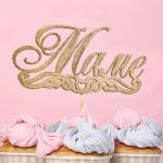 Топпер МАМЕ золото глиттер 7,5х15см 10шт/уп дерево 5420784