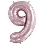 Шар цифра Розовый FL34"/86см светлый 9 Slim (Китай) 130019