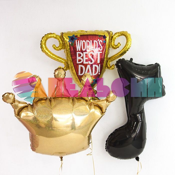 Шар фигура Кубок Лучший Папа World`s best dad G33"/84см голография (Италия) 85885H