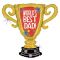 Шар фигура Кубок Лучший Папа World`s best dad G33"/84см голография (Италия) 85885H