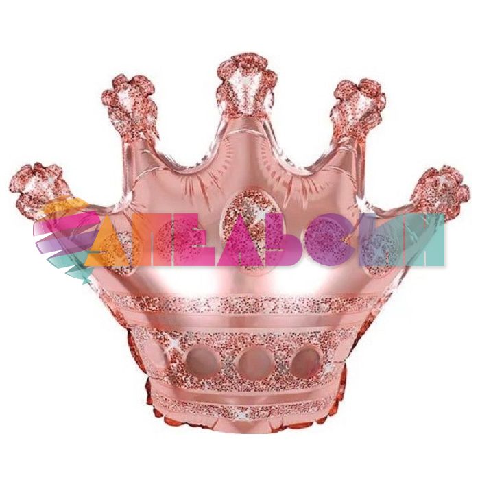 Шар фигура Корона розовое золото FL23"/5см (Китай) 15539