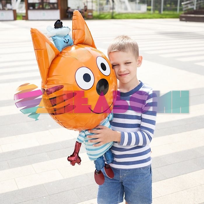 Шар ХОД Три кота Коржик FL39"/99см (Китай) гелий 405018