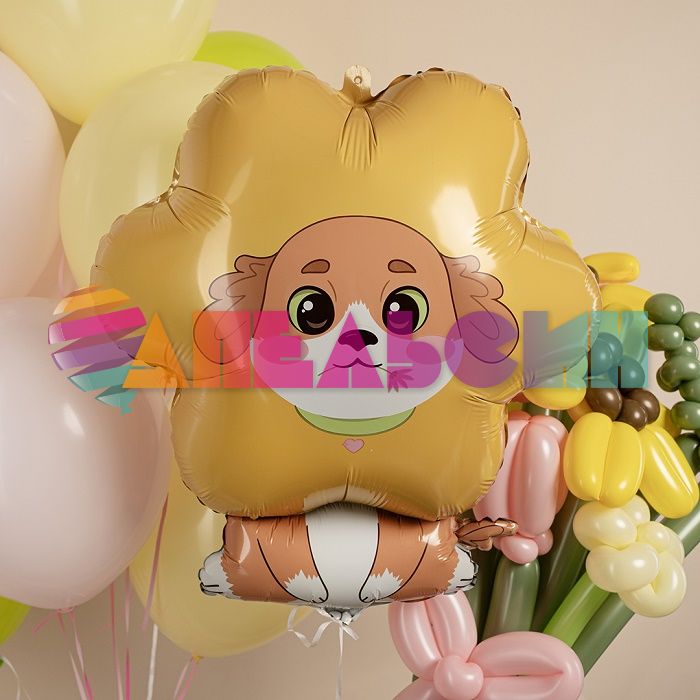 Шар фигура Песик цветочек FL28"/70см (Китай) 26333