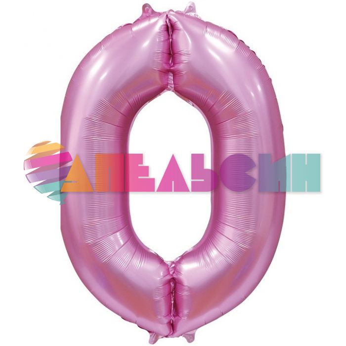 Шар цифра Розовый Е40"/102см сатин 0 (Китай) 1207-3271