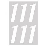 Наклейка цифра Белый 1 13см 6шт/лист 1968-13-бел-1