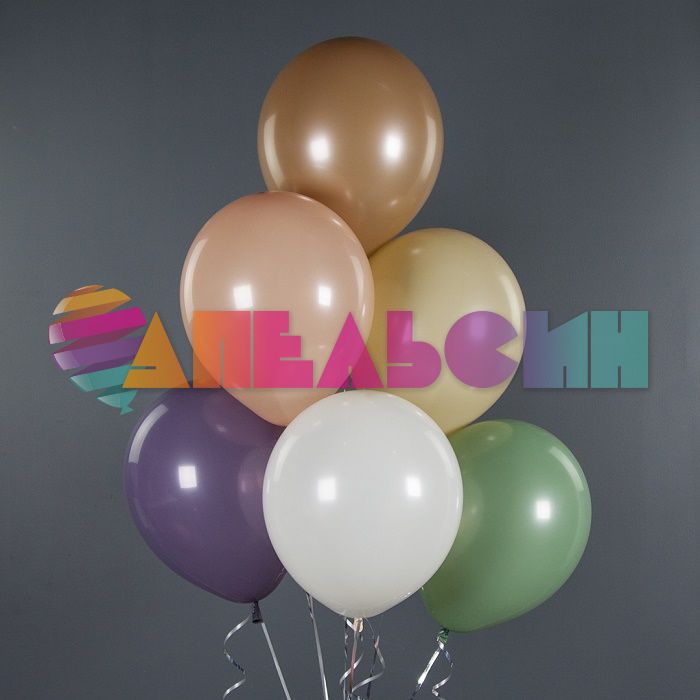 Шар пастель Коричневый Д12"/30см Кофе Американо 50шт/уп (Китай) ретро 612207/50