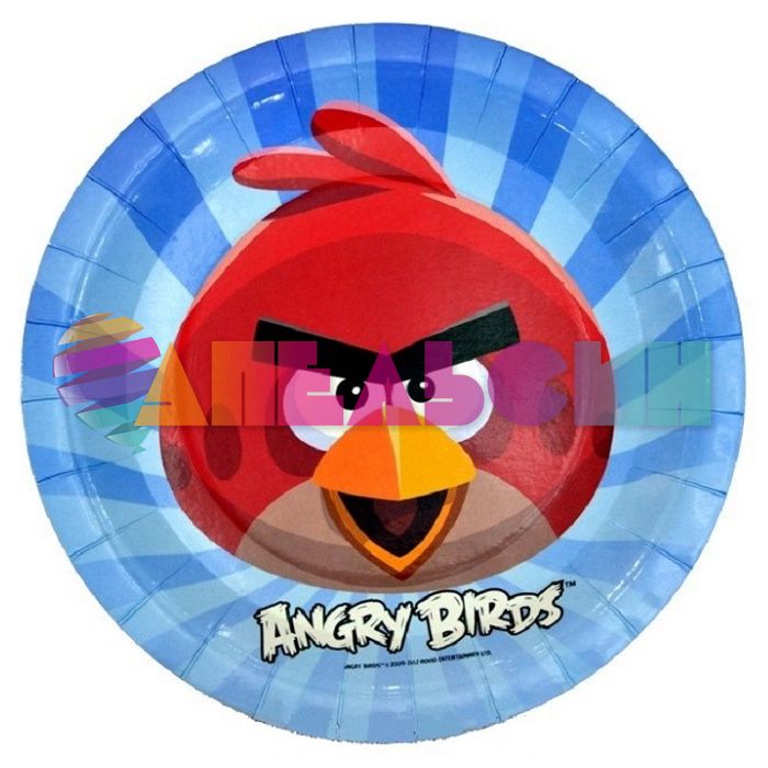 Тарелка Злые птички Angry Birds 23см 6шт/уп картон 6025557-СТОК