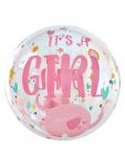 Шар сфера It`s a girl на прозрачном FL18"/46см (Китай) 518008