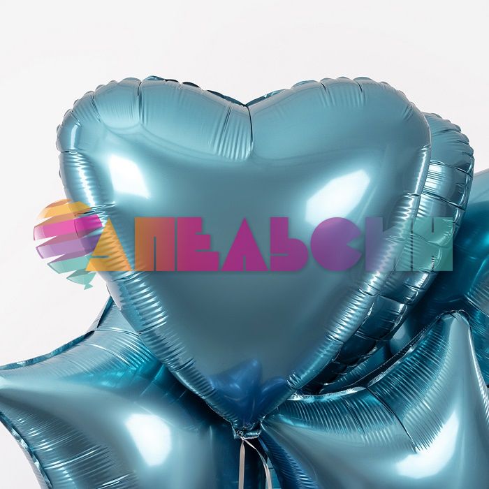 Шар сердце Синий AG19"/48см Сизый Бохо (Россия) 228324
