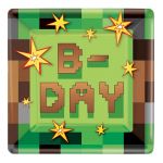Тарелка Пиксели TNT Party B-DAY 23см квад 8шт/уп картон 1502-3701
