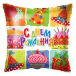 Шар фольга С ДР Коллаж K18"/45см подушка (Мексика) 70613-18