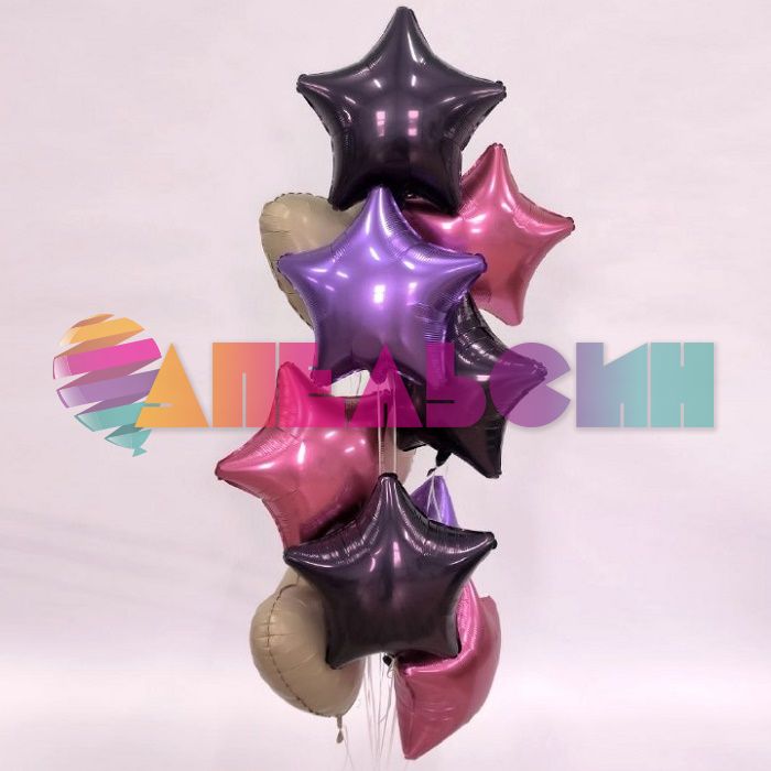 Шар звезда Фиолетовый AG19"/48см Темный (Россия) 226184