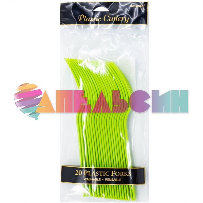 Вилка Зеленый Kiwi Green 20шт/уп пластик 1502-3251
