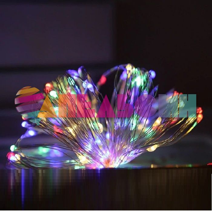 Светодиодная нить 10м Мульти 100 LED на батарейках 512034