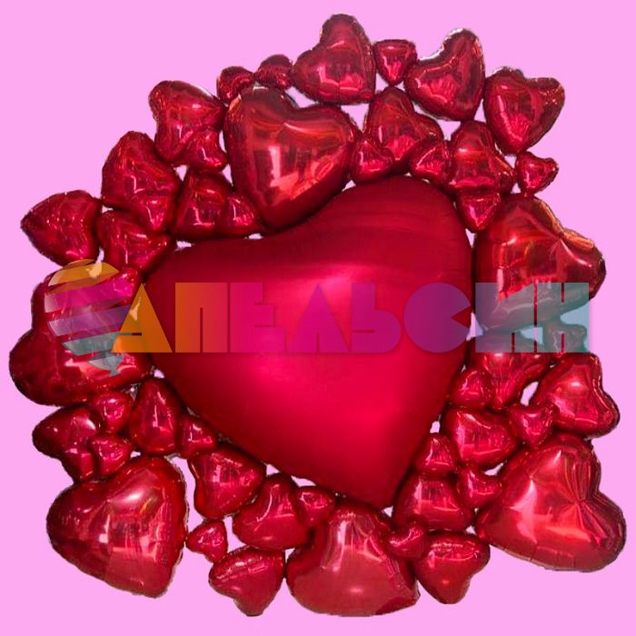 Шар сердце Красный G09"/23см (Италия) 09008R