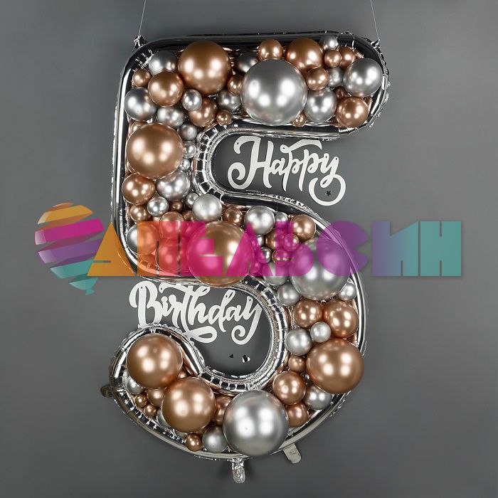 Гирлянда HB элегантный серебро с блестками 100см картон 615195