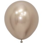 Шар хром Бежевый S18"/46см (971) Reflex Champagne 6шт/уп (Колумбия) 386683