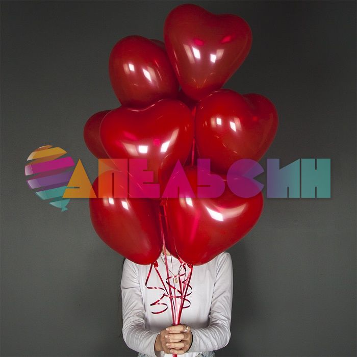 Шар сердце пастель Красный Ш10"/25см 100шт/уп (Китай) 910300