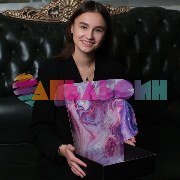 Коробка Черный Present сиреневый агат 21х27х9см складная 5112870