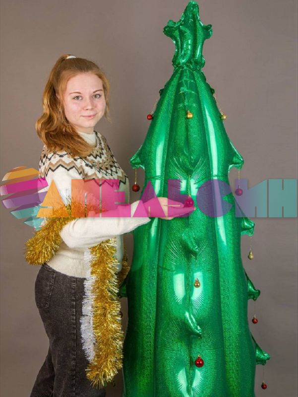 Шар ХОД Елка зеленая блеск Е72"/183см (Китай) воздух 1208-0860