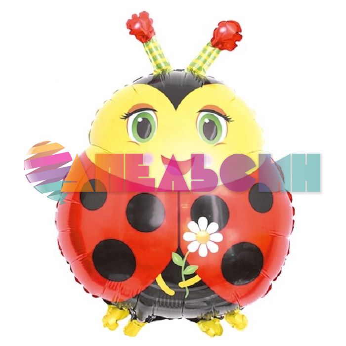 Мини фигура Божья коровка с цветком FL13"/33см с клапаном (Китай) 17031