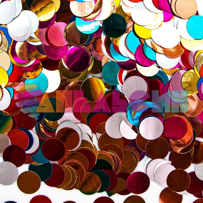 Конфетти Ассорти круг 1см фольга 50гр 6015215