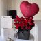 Шар фольга Роза love красный FL18"/46см сердце (Китай) сатин 26038