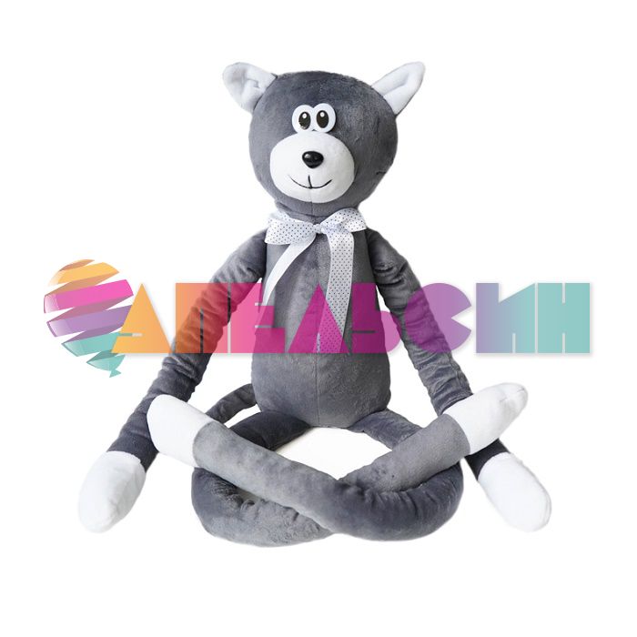 Игрушка Кот обнимашка серый 90см стоя 28258
