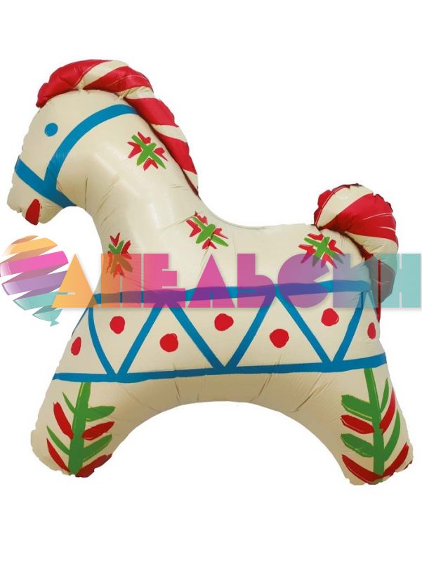 Шар фигура Лошадка русский узор AG32"/81см (Россия) 943159
