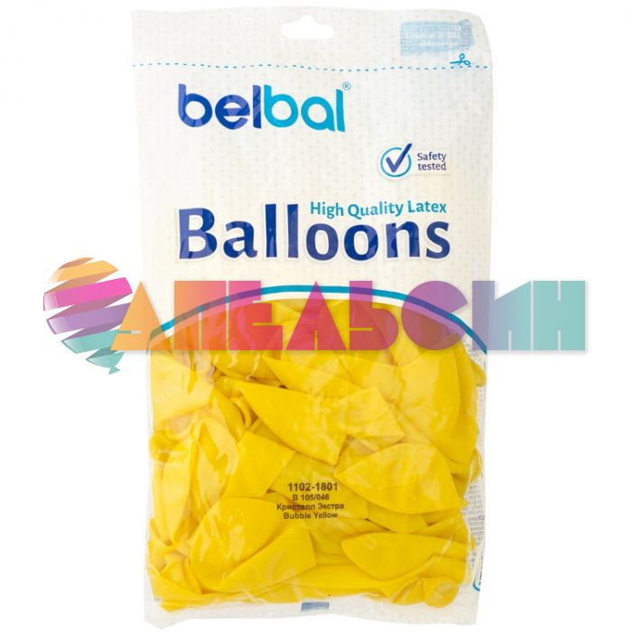 Шар кристалл Желтый В105/36см (046) Bubble Yellow 50шт/уп (Бельгия) 1102-1801