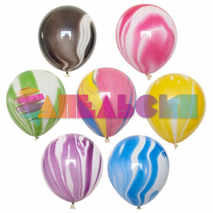 Шар латекс Агат ассорти 12"/30см 25шт/уп (Китай) 1102-2548