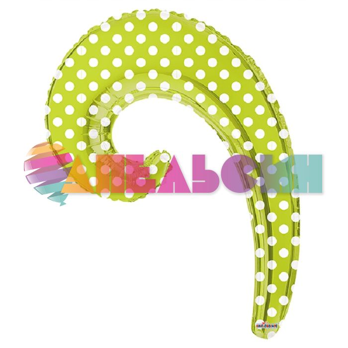 Мини фигура Волна зеленый киви в белый горох K14"/33см (Мексика) 6047207
