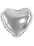 Шар сердце Серебро FL10"/25см (Китай) 27236