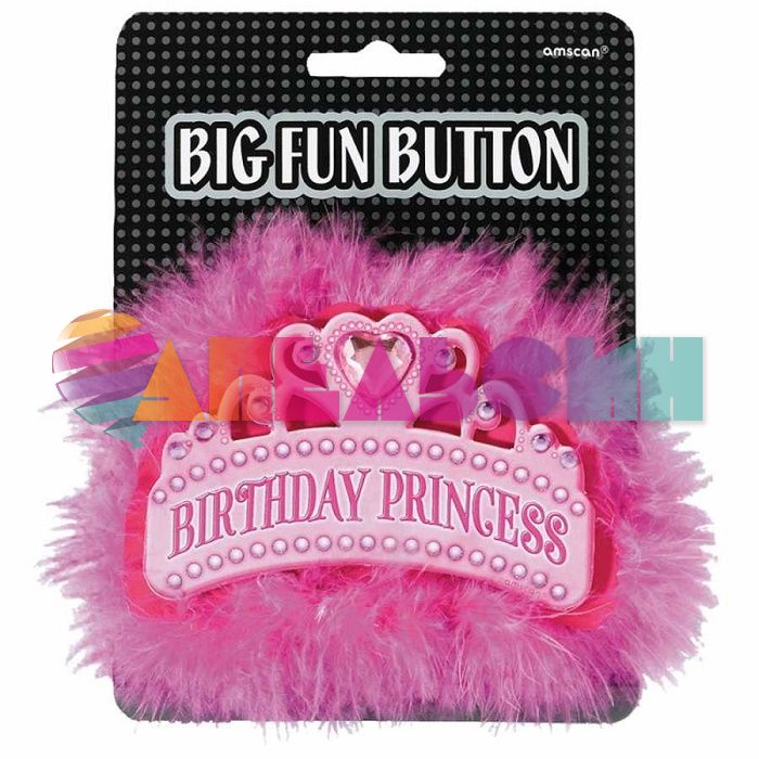 Значок Birthday Princess Розовая корона 10х13см декор 1507-0631