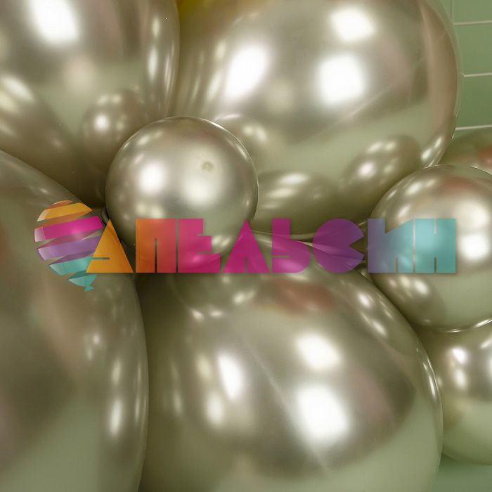 Шар хром Белое золото О18"/46см 6шт/уп (Турция) 818048