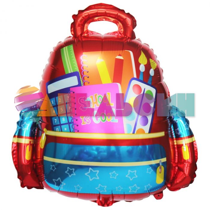 Шар фигура Рюкзак School is cool красный Е25"/64см (Китай) 1207-5342