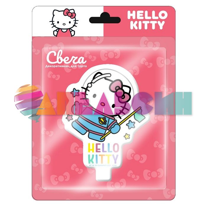 Свеча для торта Хеллоу Китти космонавт Hello Kitty 7см 501310