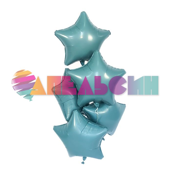 Шар звезда Бирюза AG19"/48см бриз (Россия) 224135