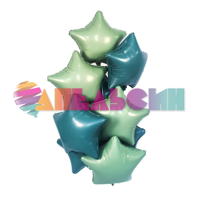 Шар звезда Бирюза AG19"/48см бриз (Россия) 224135
